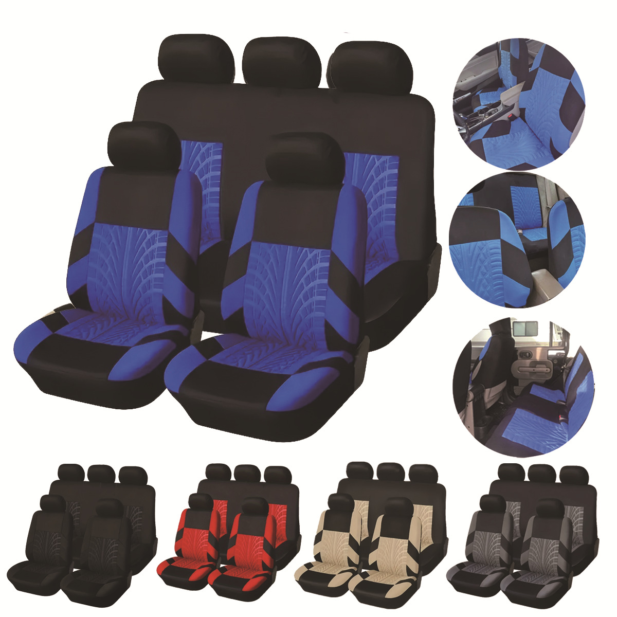 Customized cross-border four-season universal five-seat 9-piece seat cushion personalized design indentation craft seat cover comfortable cushion