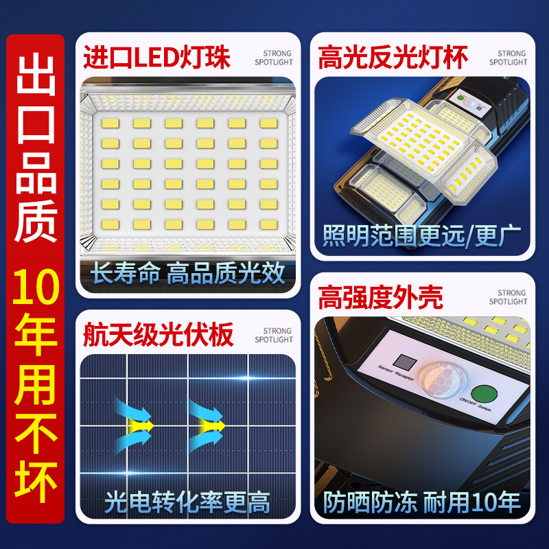 Cross-Border New Outdoor Street Lights, Indoor Home Entrance Strong Lighting, Rural Outdoor Solar Garden Lights