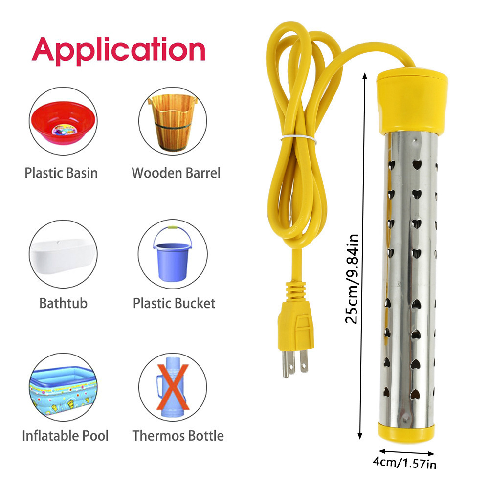 Cross-Border American Standard Hot and Fast Water Boiling Rod Automatic Power Off Stainless Steel Anti-Scalding Heating Rod American Hot and Fast Water Boiler