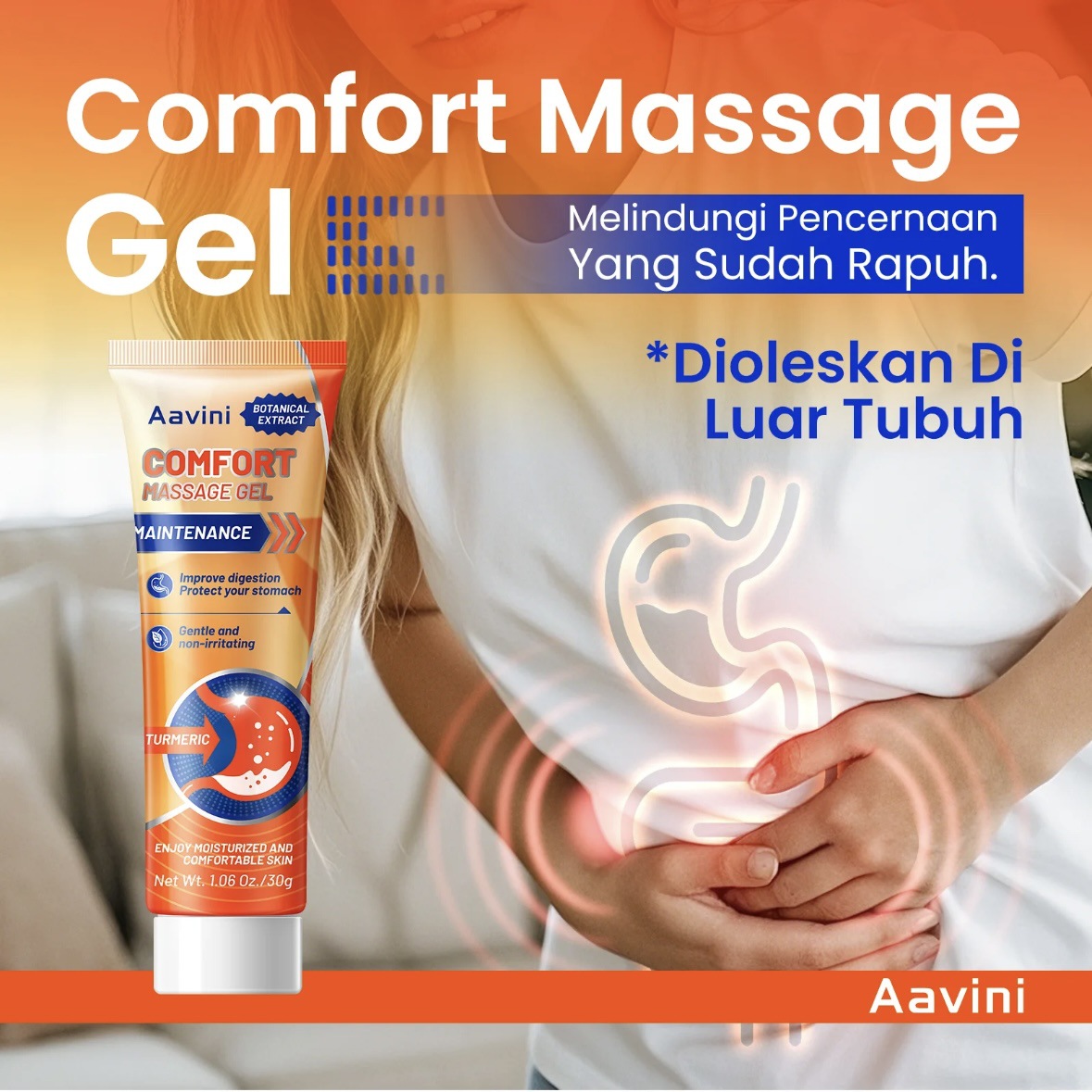 Cross-Border Tk Popular Aavini Turmeric Soothing Massage Gel Moisturizing Body Massage Care Gel