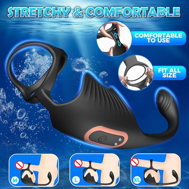 Devil Fish Sperm Ring Prostate Massager Dual-motor Strong Shock Male Masturbator Silent Waterproof Adult Supplies