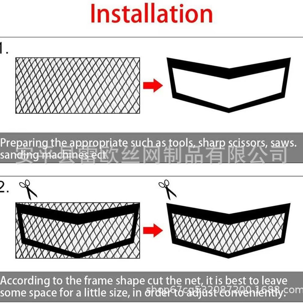 Automobile general modified middle net heat dissipation diamond aluminum alloy 3*6mm aluminum net thickened large enclosed air outlet color box