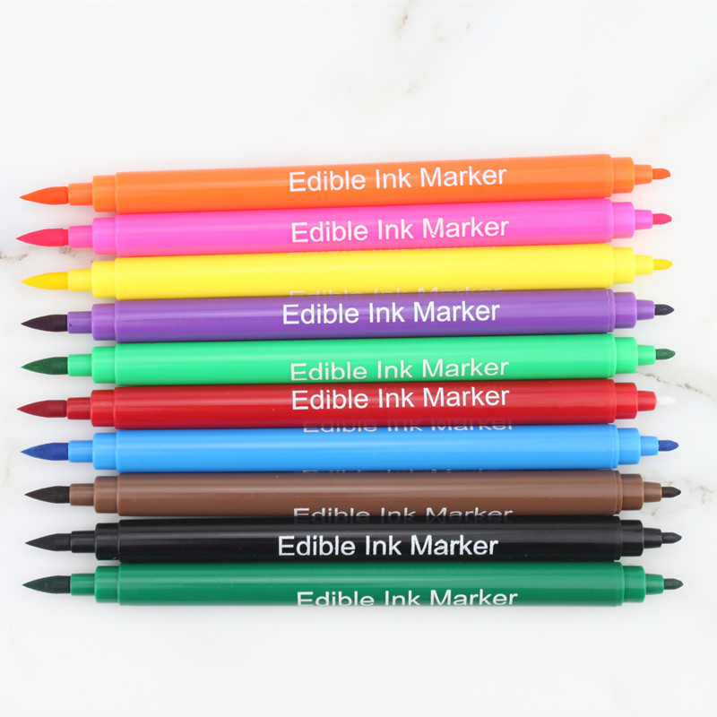 Baking Pigment Pen Hook Line Drawing Double-Ended Pen Edible Pigment Cake Macaron Frosting Biscuit Fondant