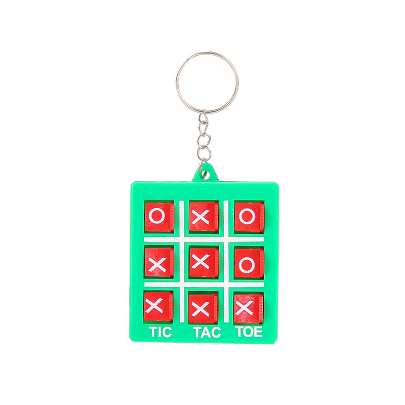 Mini Tic-Tac-Toe Keychain Children's Three-In-A-Row Xo Chess Educational Training Toy Gift Rotating Game Chess Pendant