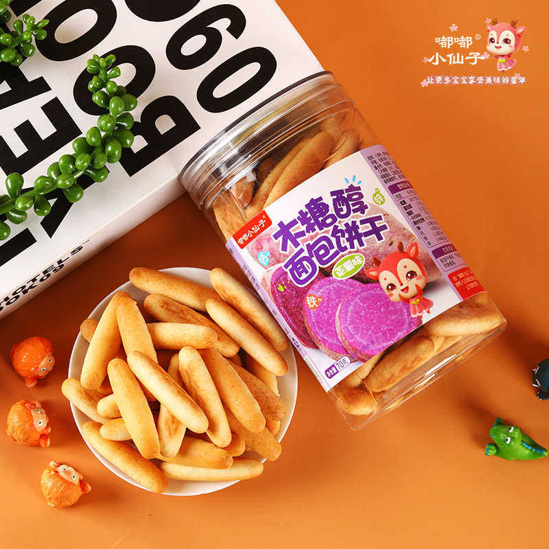 Dudu Little Fairy Xylitol Bread Biscuits 80G/Can Biscuit Snacks for Children