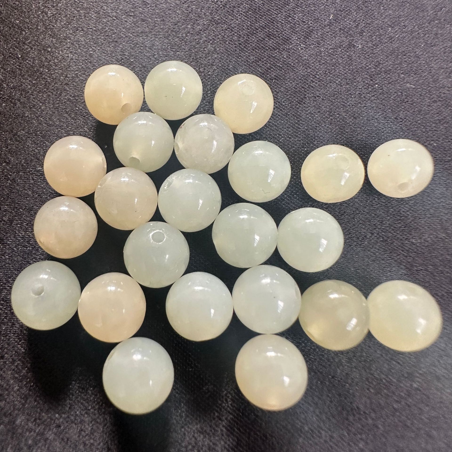 Natural Hetian Jade Korean Material Yellow Mouth and Blue Round Beads DIY Bracelet with Elegant and Versatile Can Be Used as Earrings Accessories