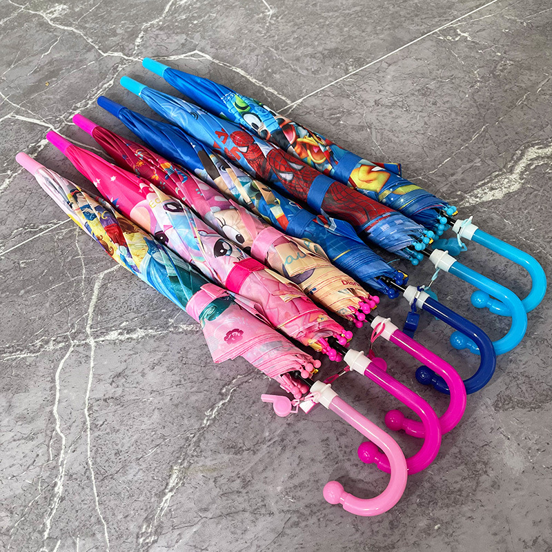 Children's Umbrella Cartoon Print Boys and Girls Student Umbrella 45 # Hot Selling Automatic Straight Pole Children's Umbrella at Tourist Attractions