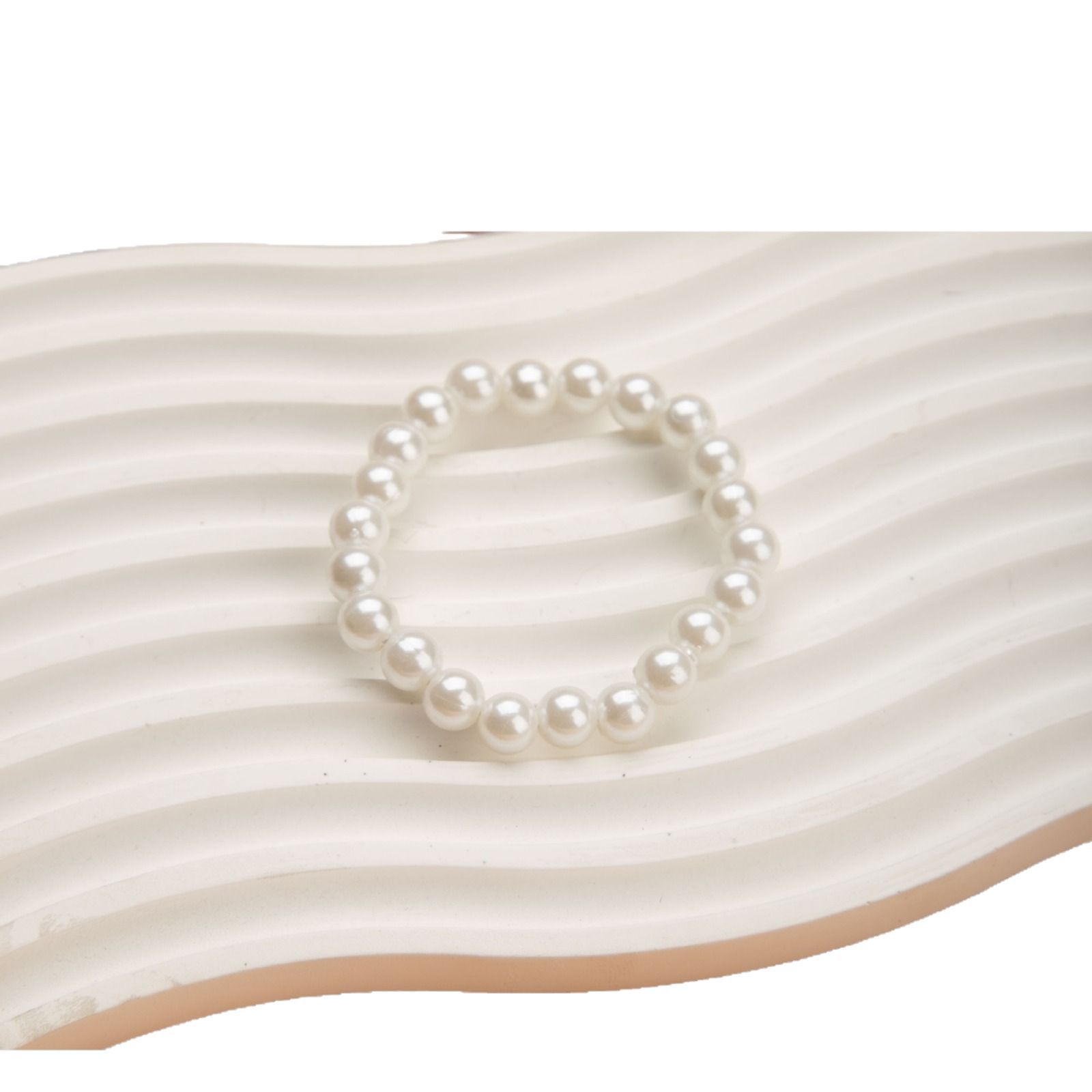 Live Explosions Simple Round 8MM Pearl Bracelet Niche Sweet High Imitation Plastic Beaded Bracelet for Men and Women