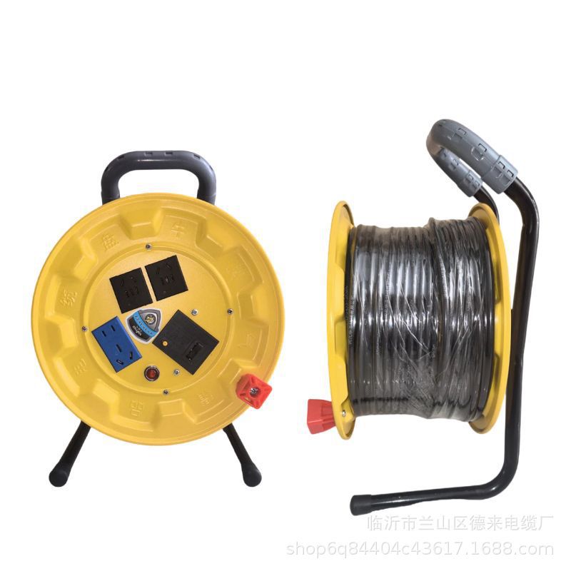 Cable Reel with Cord Spool, Mobile Cord Reel, Wire Winder, 50m Wire Roller Board