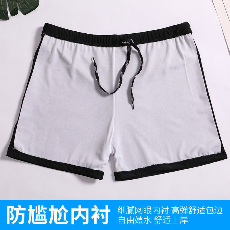 Factory direct men's swimming trunks swimming six-piece set plus fat size flame adult swimming trunks swimming set