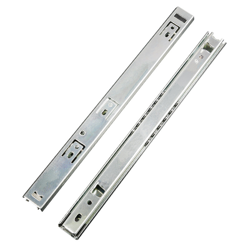 27 wide band ear two-fold steel ball slide rail, drawer wardrobe furniture guide rail 10 inch -20 inch factory wholesale