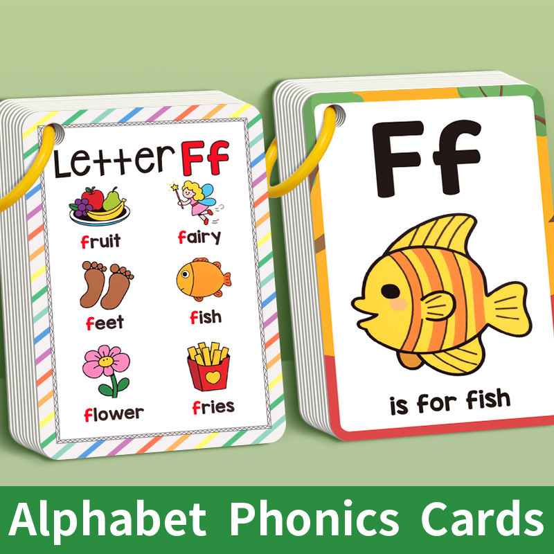 Cross-Border 27 English Alphabet Pronunciation Learning Memory English Word Flash Cards Fruit Learning Cards