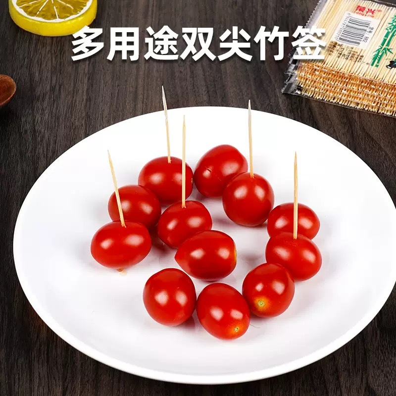 Toothpick Double Head Disposable Toothpick Bamboo Bag Portable Home Hotel Fruit Bamboo Toothpick Food Grade Wholesale