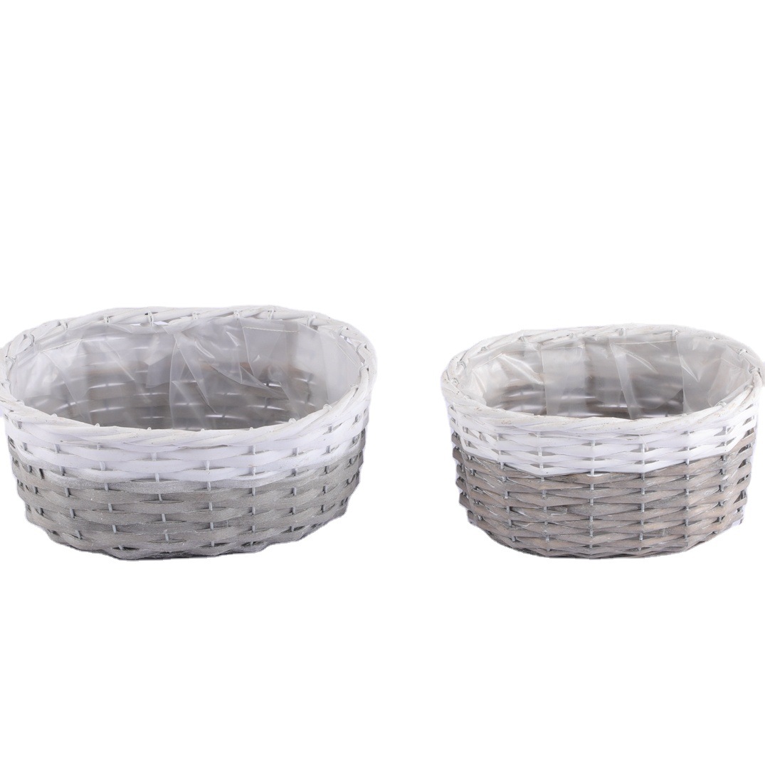 Garden Gardening Flower Basket Willow Fruit Basket Gift Basket Tea Cup Shape Woven Basket Food Packaging Basket