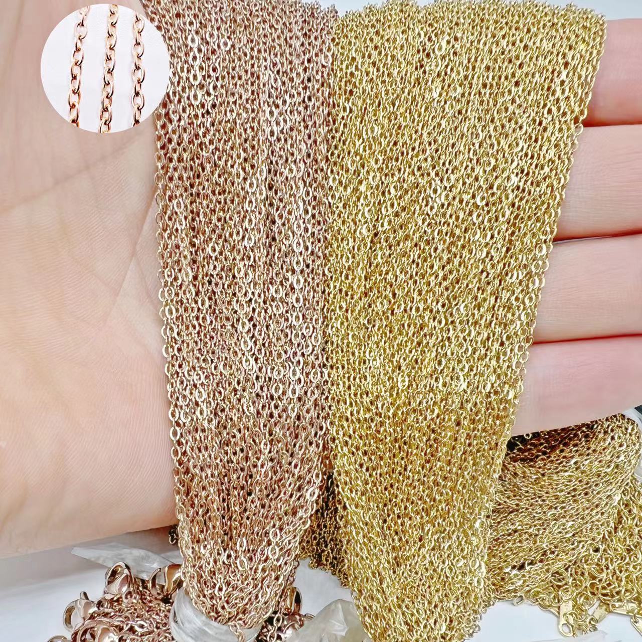 Цепочка O из нержавеющей стали 304 крестовая цепочка летняя мода универсальная титановая цепочка на ключицу DIY полуфабрикат простая цепочка