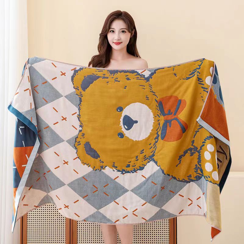 Large Four-layer Adult Cotton Gauze Large Bath Towel Spring and Summer Soft Easy-to-Lose Water Absorbent Quick-drying Super Large Wrapping Towel