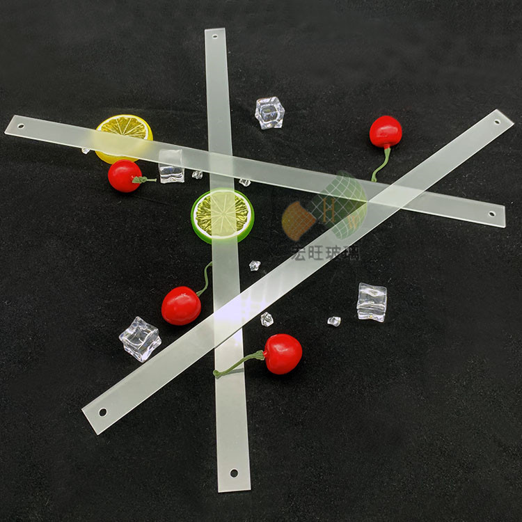 Hongwang lamp glass batch production single-sided frosted tempered glass drilling 2mm