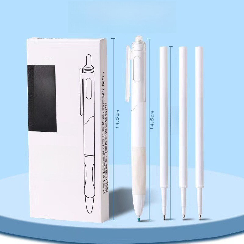 Quick-Drying Small White Pen, High-Value Student Pen, St Tip Brush Pen, Durable and Smooth Retractable Pen for Exams, 0.5 Black Pen