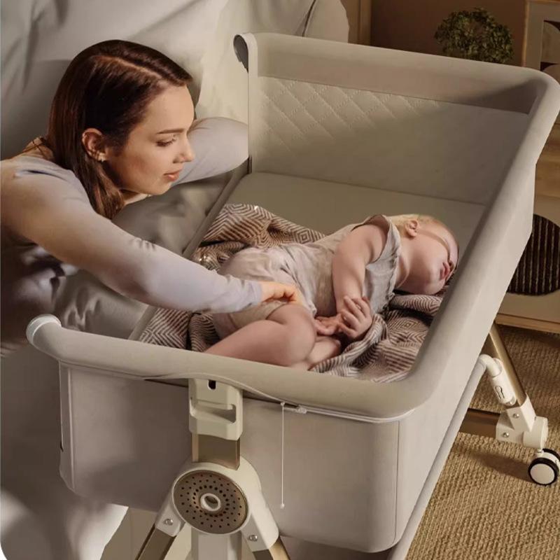 Crib Removable Multifunctional Portable Baby Bed Foldableable Cradle Bed Newborn Splicing Large Bed Bb Bed