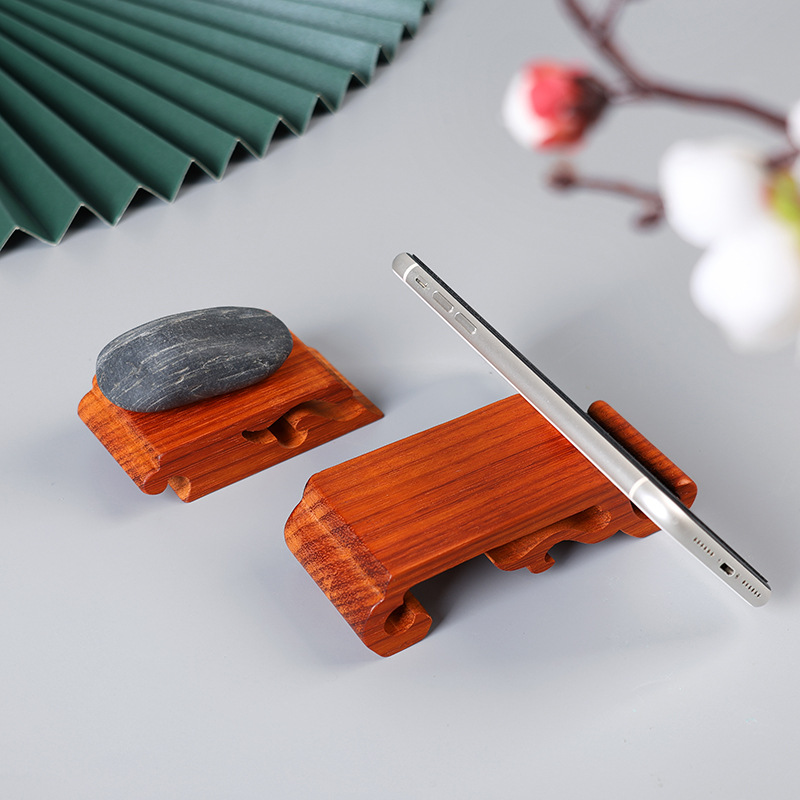 Rosewood lying elephant mobile phone base multifunctional mobile phone bracket solid wood base creative desktop mobile phone holder coaster