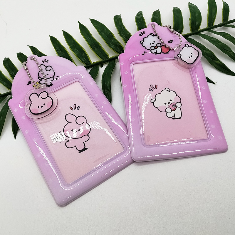 in stock cute BT series pvc card set photo star chasing small card storage set student card school card meal card bus card