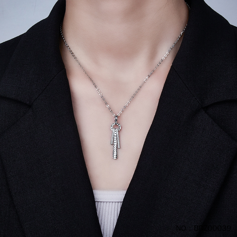 Platinum Long and Short Personalized One-line Ring Pendant (excluding Chain) Platinum Pt950 Water Shell Platinum