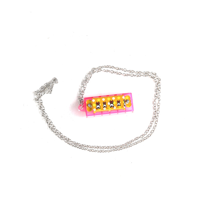 Mini Necklace Cartoon Harmonica Children Primary School Children's Entry Toy Kindergarten Gift Four-hole Musical Instrument Educational Toys