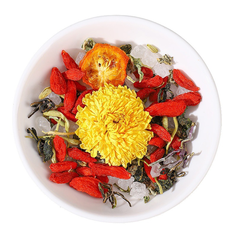 Wholesale combination scented tea medlar chrysanthemum cassia seed tea ginseng Eight Treasures Tea Source factory customized herbal tea 0EM