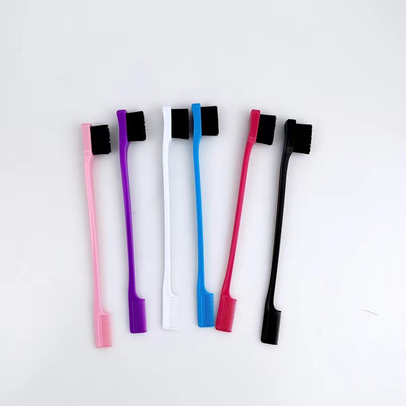 Оптовая красота двойная кисть, многофункциональная кисть для макияжа, кисть для бровей, зубная щетка, расческа, инструмент для стрижки волос