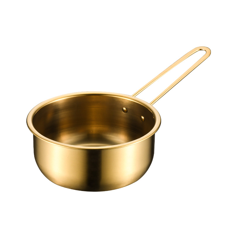 Cross-border Stainless Steel Milk Pot Korean Style Internet Celebrity Seafood Noodle Pot Golden Household Soup Pot Small Hot Pot Lamian Noodles Pot Oil Pot