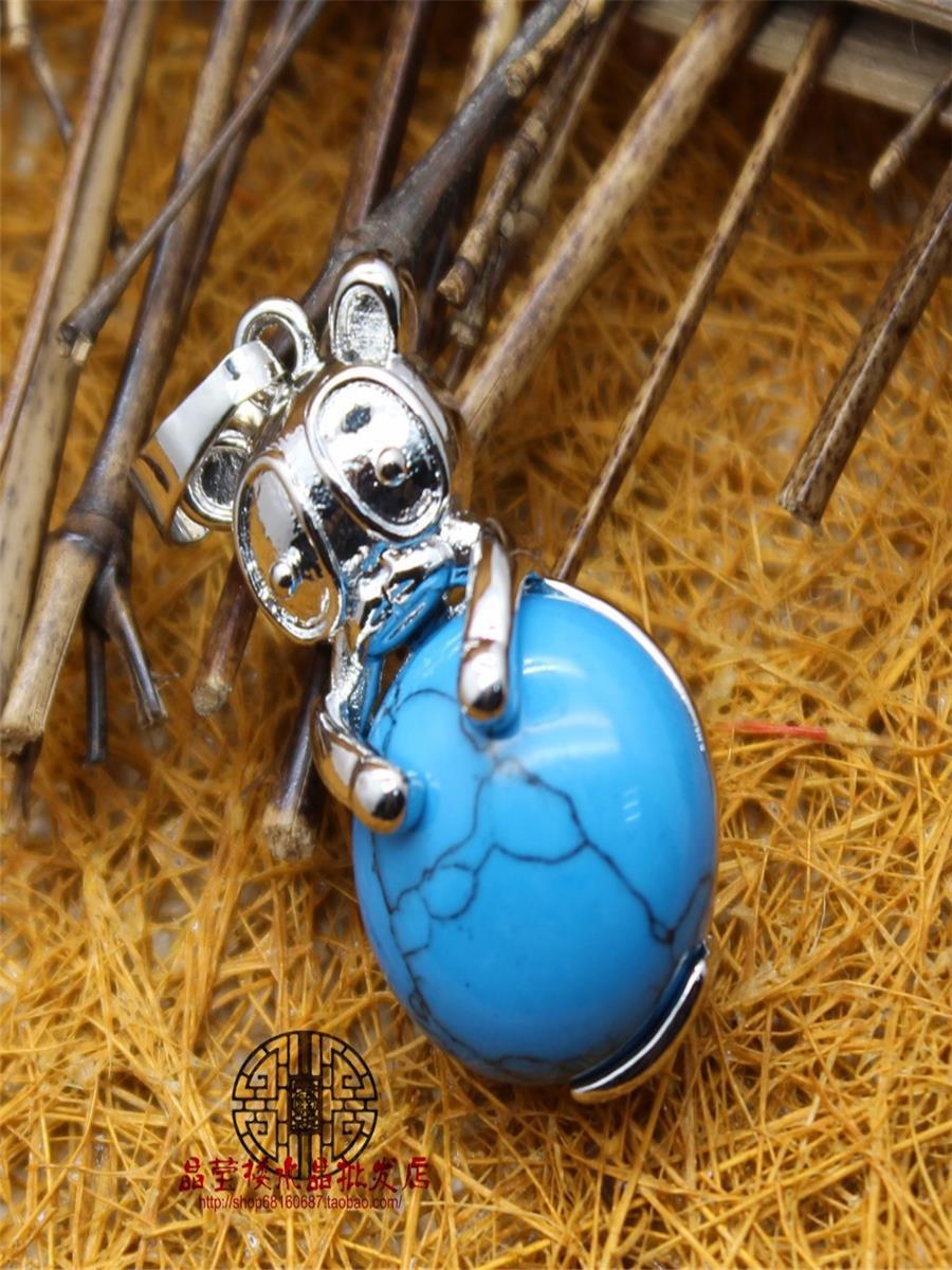 Manufacturer's Origin Crystal Personalized Ol Red Panda Pendant Flower Green Stone Necklace Yiwu Cross-Border Jewelry Jewelry