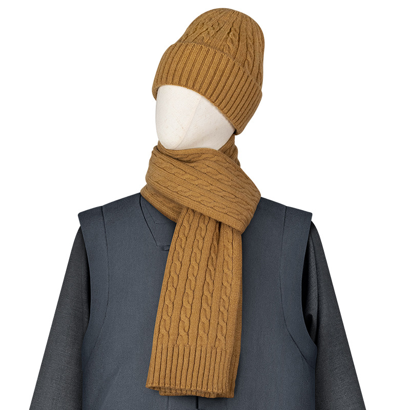 Winter Hat and Scarf for Monks, Thick Knitted Woolen Neck Warmer for Monks