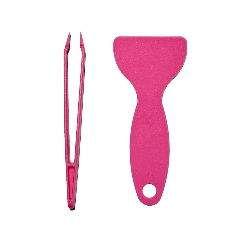 Children's DIY Hand Account Plastic Pointed Tweezers Macaroon Yellow Shovel Sticker Anti-warping Edge Special Tool for Students