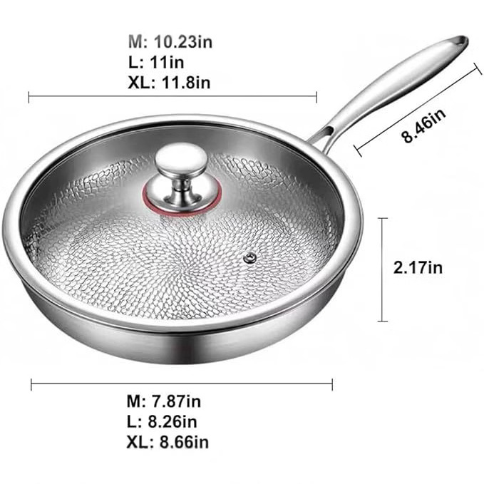 Pure Titanium Frying Pan Household Uncoated Non-Stick Frying Pan Induction Cooker Gas Stove Universal Egg Pancake Steak Frying Pan