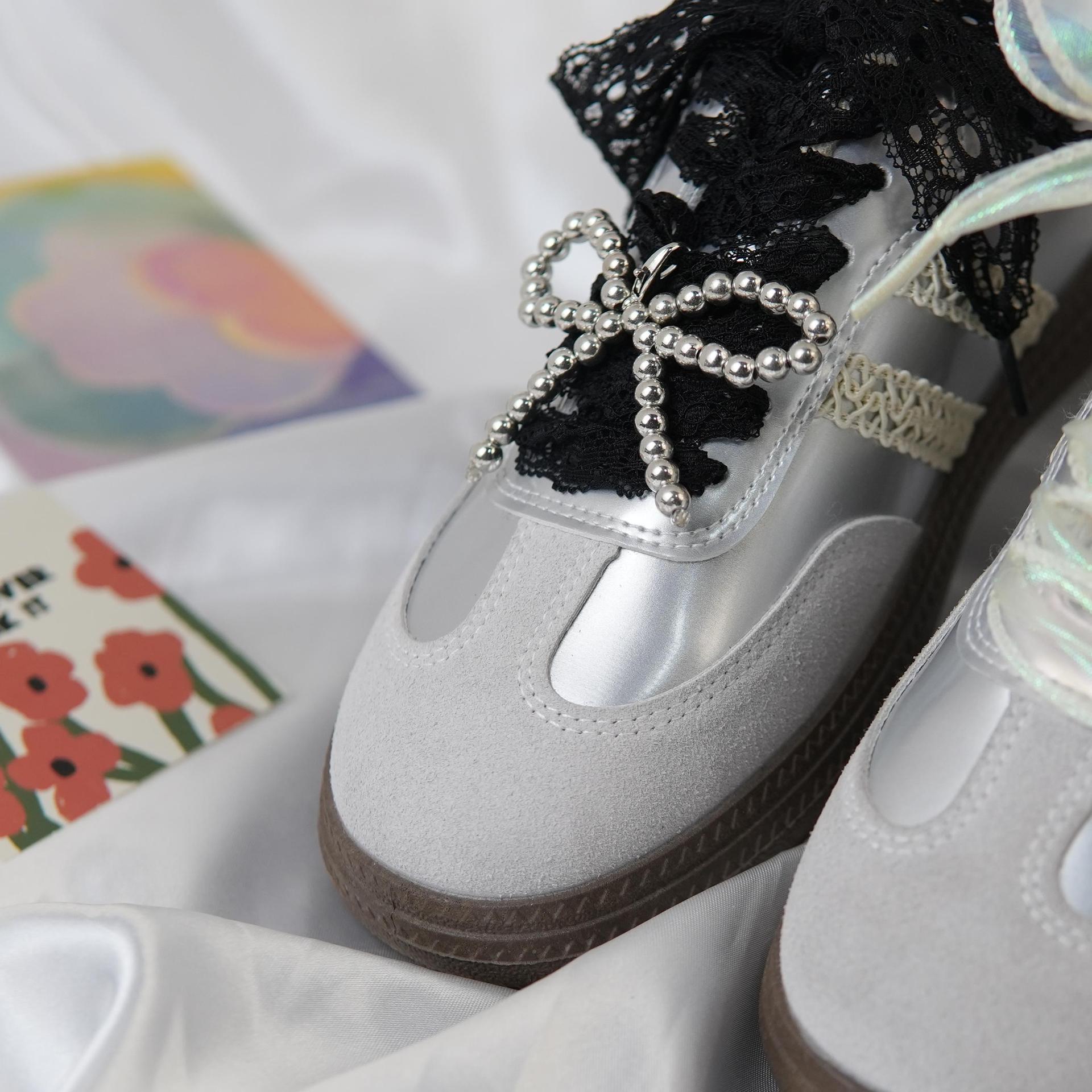 Baojie Factory Wholesale Suitable for Various Ballet Shoes, Training Shoes, Pearl Bow Buckle Decorations, Versatile Shoe Flowers