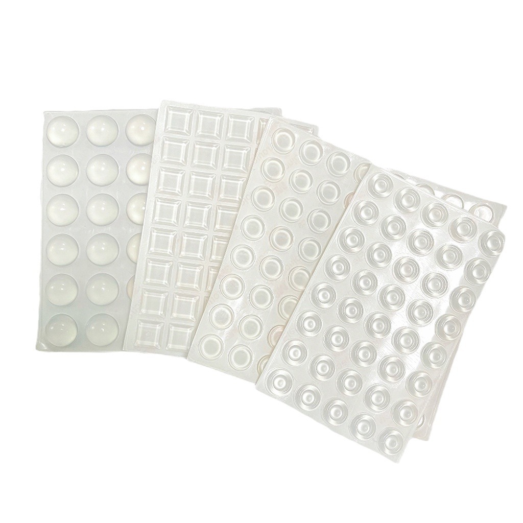 Silicone Transparent Anti-collision Particles Wardrobe Cabinet Door Silent Stickers Silencer Self-adhesive Anti-slip Particles Shock-absorbing Transparent Door Handle