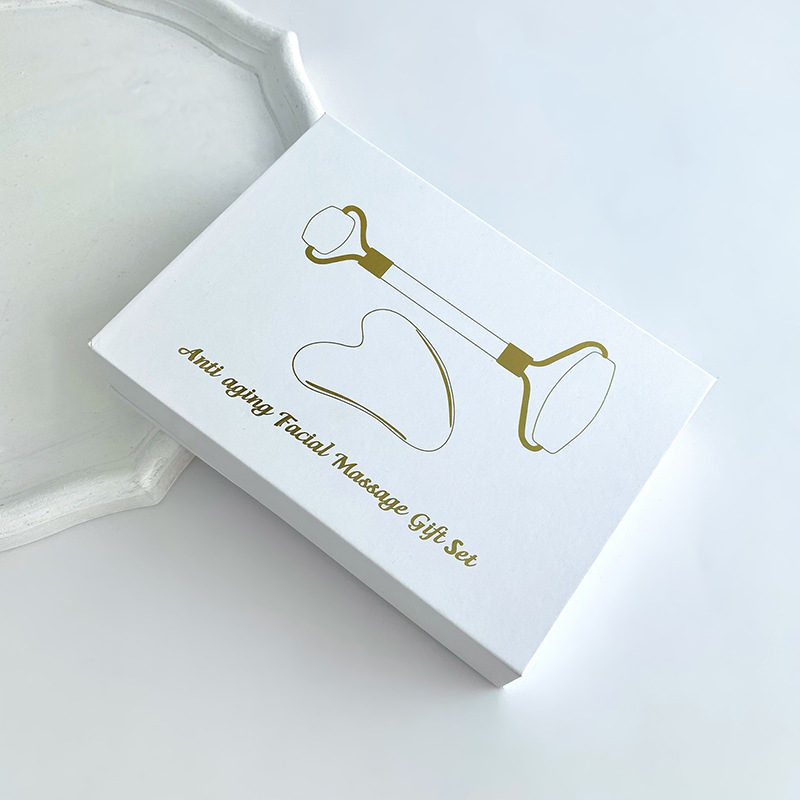 Jade Roller facial massage suit double-headed metal manual beauty facial relaxing device face pushing appliance wholesale