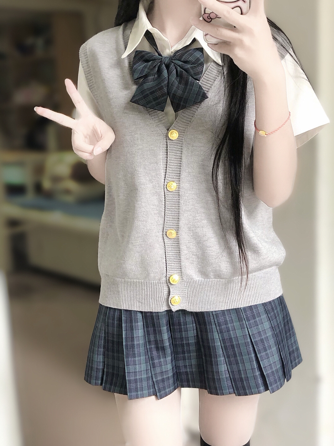 Japanese-Style Layered Jk Vest Spring and Autumn Thin School Versatile College Style Outer Knit Cardigan