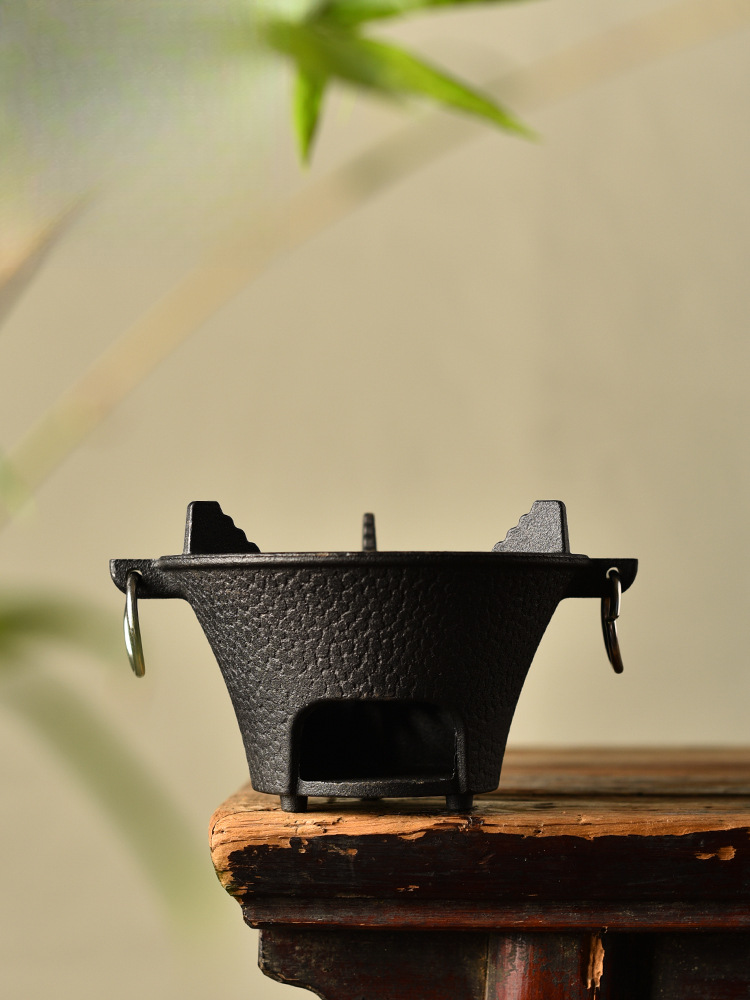 New Chinese-Style Tea Brewing Set with Adjustable Iron Frame Hook, Tea Room Hanging Kettle, Water Boiling Kettle, Charcoal Stove