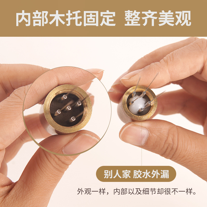 Coffee cloth powder needle stirring loose powder needle stainless steel needle type powder dispenser solid wood cloth powder belt base agglomerate disperser