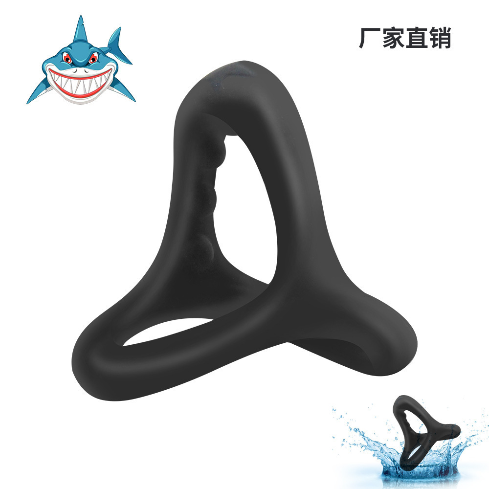 Shark Liquid Silicone Men's Semen Locking Ring Foreskin Ring Foreskin Blocking Ring Penis Ring Adult Products Manufacturer Direct Sales