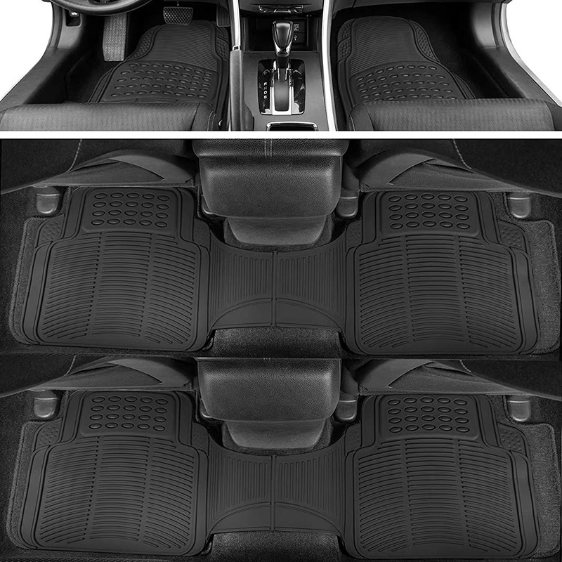 Car Mat Foot Mat Waterproof Car Black Universal Plastic Car Easy Cleaning Mat Four Seasons Anti-Slip Rubber Mat Plastic
