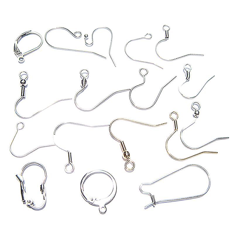Manufacturers supply Korean version of a variety of stainless steel French buckle earring hook diy jewelry single hook handmade accessories color retention