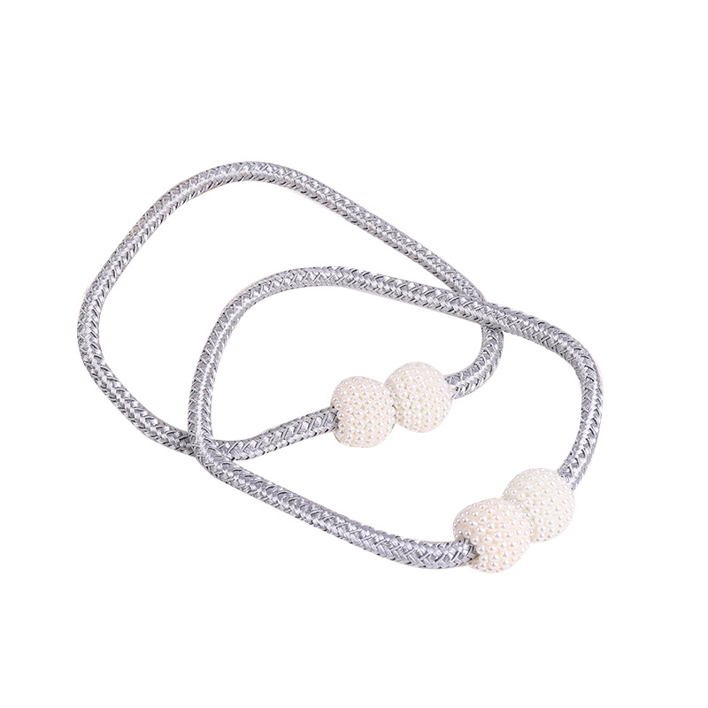 Punch-free curtain strap rope curtain strong magnetic pearl buckle hanging ball self-priming window decoration accessories manufacturers wholesale