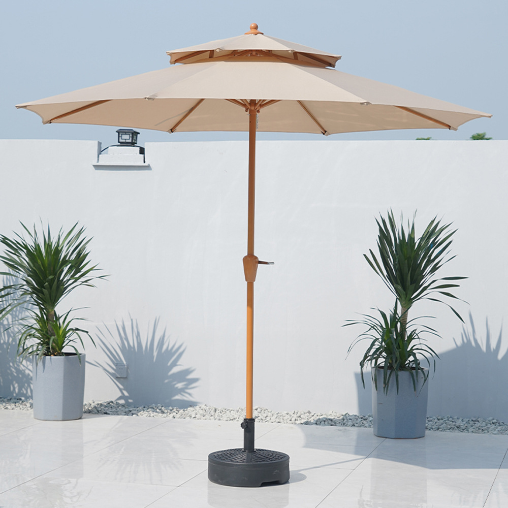 Outdoor Sunshade Umbrella Garden Umbrella Sun Umbrella Camping Stall Umbrella Garden Sun Protection Mid-pillar Umbrella Hand-cranked Leisure Beach Umbrella