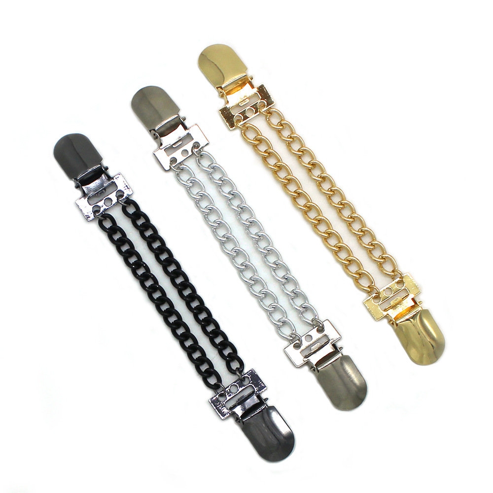 Кросс-бордерная мода, клипса для свитера, металлическая цепочка, зажим для кардигана, антивоздушная кнопка, аксессуары для платья