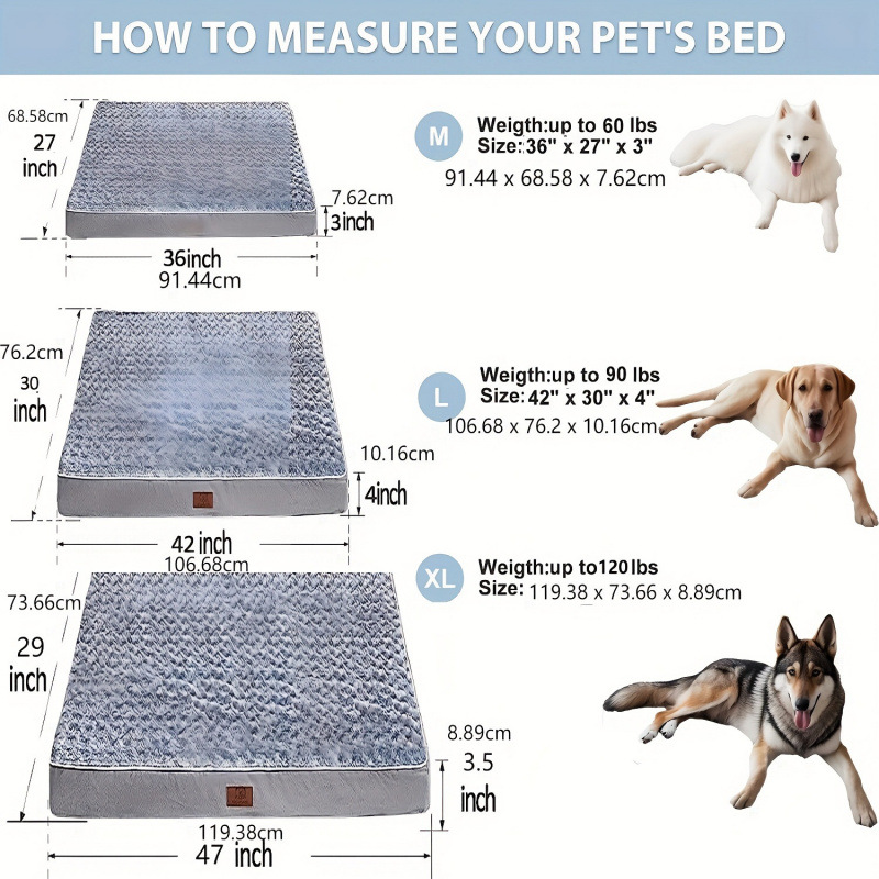 2026 New Cross-Border Dropshipping Large Orthopedic Dog Bed Suitable for Medium and Large Dogs Cross-Border Dropshipping