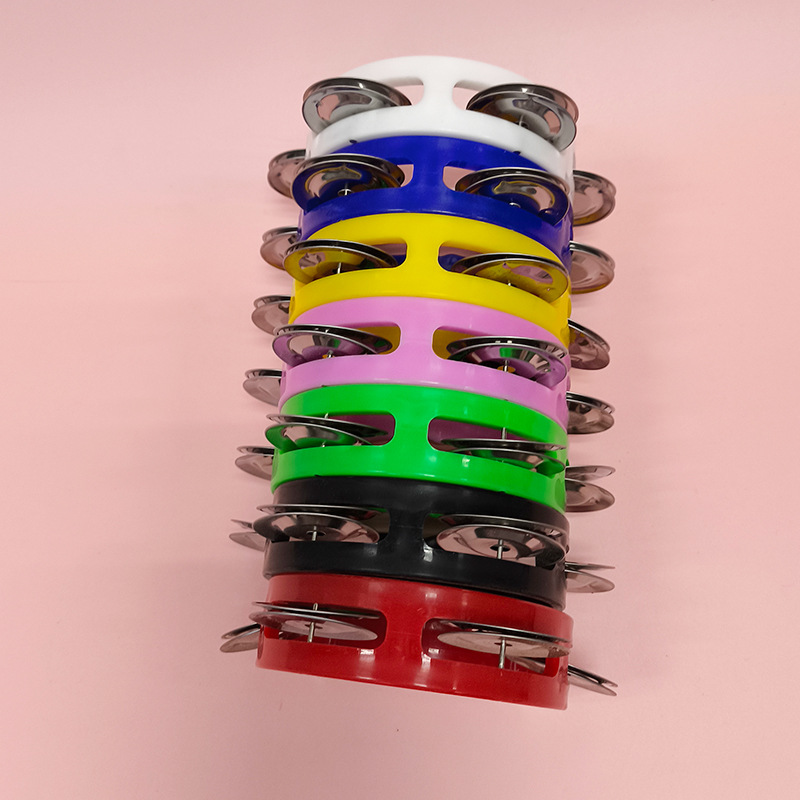 Four Bell Ring Rattle Children's Interactive Performance Accompaniment Plastic Hand Rattle Orff Percussion Instrument Semicircle Hand Rattle