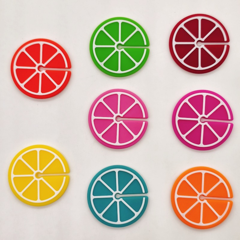 Cross-border Silicone Lemon Chip Logo Sticker Orange Wine Glass Distinguishing Logo Party Wine Sign Cocktail Glass Sticker in stock