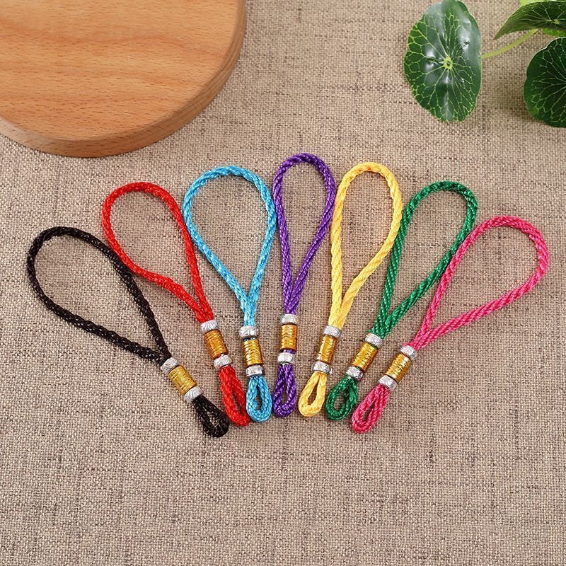 Wholesale boutique Chinese knot rope handle rope thick metal silver bead hanging head tassel spot novel workmanship good DIY